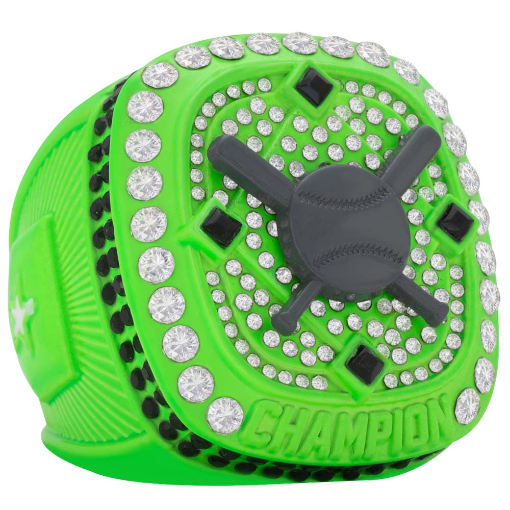 Cross-Bat Series Neon Green & Grey Rings
