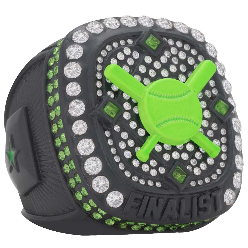 Cross-Bat Series Neon Green & Grey Rings