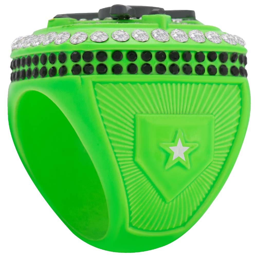 Cross-Bat Series Neon Green & Grey Rings