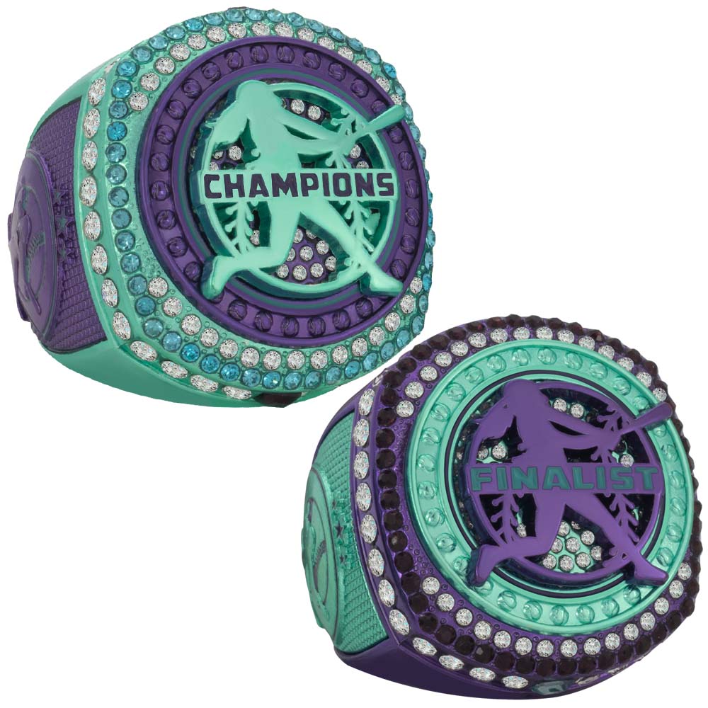 Softball Legacy Championship Rings- Purple & Teal