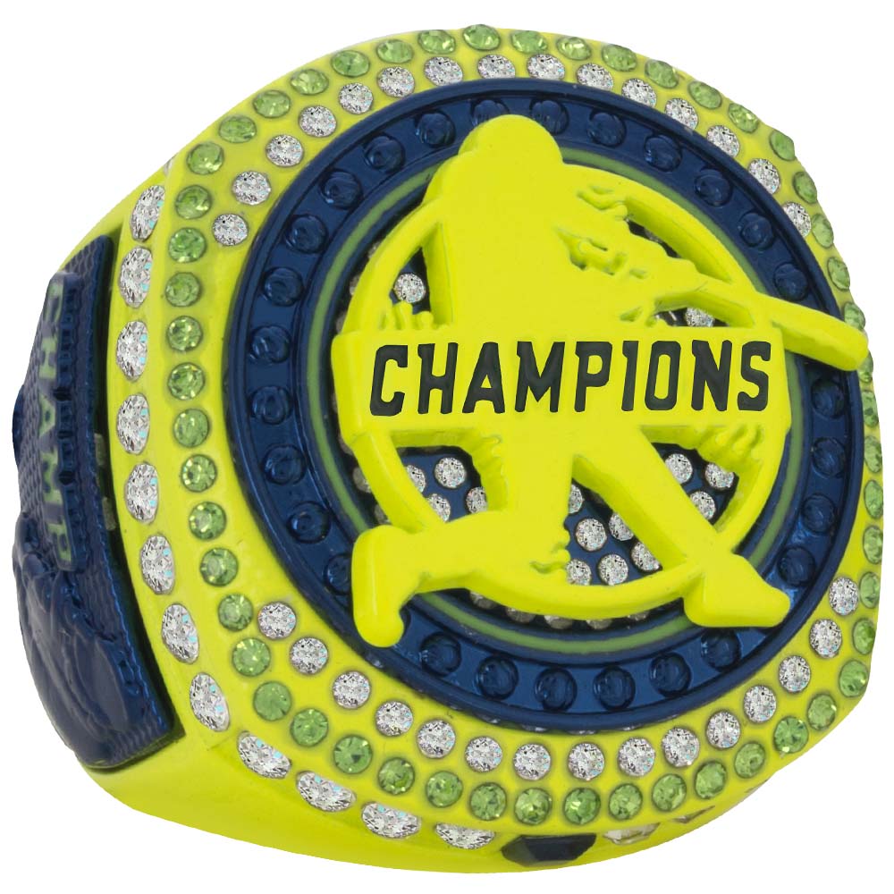Baseball Legacy Championship Rings- Navy & Neon