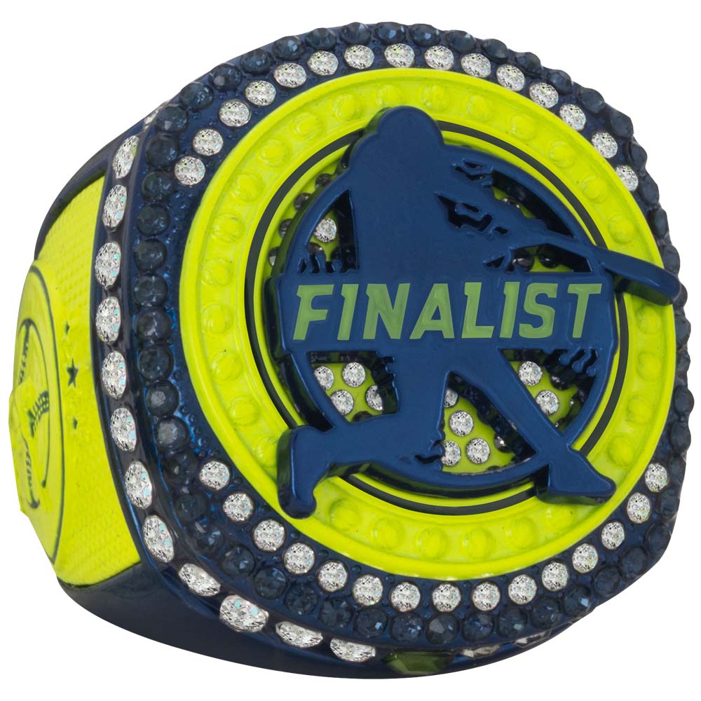 Baseball Legacy Championship Rings- Navy & Neon