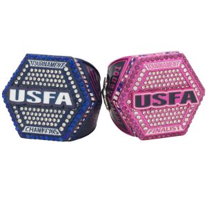 USFA Hexagon Championship Rings- Navy & Pink