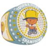 Cartoon baseball ring featuring a smiling character with a yellow cap, surrounded by gems and Tournament Champions text.